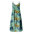 thumbnail image 3 of Robe Longue d'Été pour Femme à Col Rond, Imprimée, Sans Manches, Grande Taille, à Enfiler, à Bretelles Spaghetti, Longue Robe Maxi avec Poches, 3 of 4