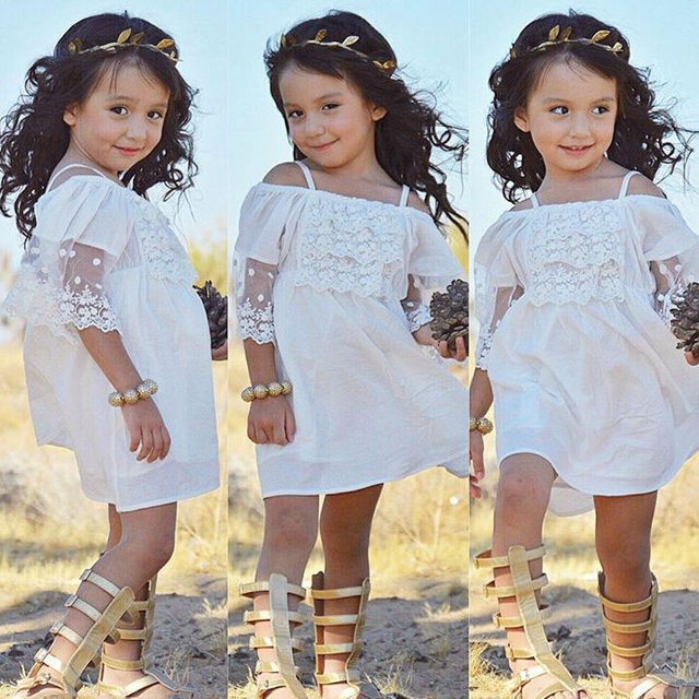 Robe de Princesse en Dentelle pour Fille Robe de Fête de Mariage pour Enfant Vêtements
