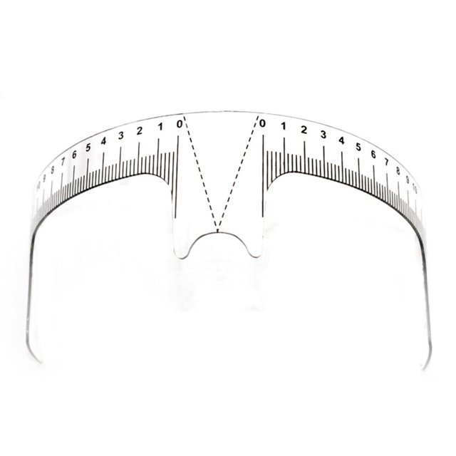Eyebrow Ruler for Microblading Permanent Makeup Measure Head Tool Reusable (1 Ruler)