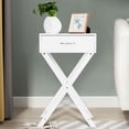thumbnail image 4 of Costway Table de Chevet 2 Pcs en X avec Tiroir, Table d'Appoint Latérale Moderne pour la Maison, Blanc, 4 of 10