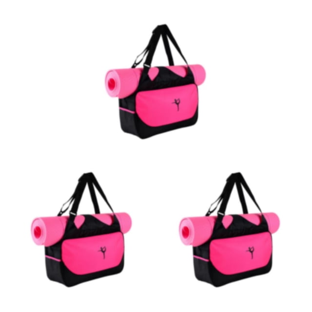 maskred Sac de Sport en Tissu Oxford Robuste pour Yoga Longue Durée Rouge Rosé 3ensemble