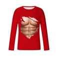 thumbnail image 5 of T-Shirts Sans Manches pour Hommes T-Shirt Révélateur de Muscles pour Hommes T-Shirt 3D Imprimé Non Positionné à Manches Longues Col Rond T-Shirt Décontracté Haut Blouses T-Shirts en Coton pour Hommes T-Shirts d'Été pour Hommes, 5 of 5