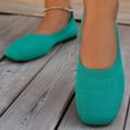 thumbnail image 3 of Womens Square Toe Dressy Shoes Spring Fall Knit Fashion Casual Ballet Flats Slip on Loafers for Ladies, 3 of 6