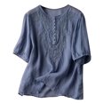 thumbnail image 1 of Penkiiy Hauts pour Femmes T-Shirts Décontractés à Manches Courtes à Col Rond d'Été Amples Blouse TG Bleu, 1 of 6