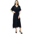 thumbnail image 1 of Bimba Robe Kaftan Longue en Rayonne pour Femme avec Pompon, Designer Chic, Maxi Caftan, 1 of 9