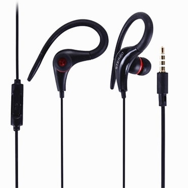 Opolski 3.5mm Universal Ear Hook Wired Earphone Bass Stereo Sports Headphone with Mic