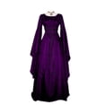 thumbnail image 3 of LOVZFMLL Costume Renaissance pour Femme Médiéval en Velours Taille Ajustée Longues Robes Manches Évasées Fluide Élégante Robe Maxi Halloween Cosplay, 3 of 4