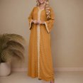 thumbnail image 2 of Robe Abaya Musulmane Femme, Caftan à Col en V, Robe de Prière Islamique, Robe Brodée Effet Bronzage, Robe Longue de Soirée pour les Fêtes, 2 of 6