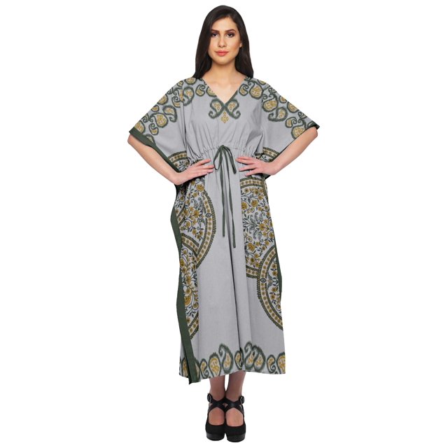 Moomaya Caftan pour Femmes Grande Taille Tenue d'Été Sortie de Plage Kimono Robe Caftan