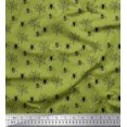 thumbnail image 1 of Soimoi Green Rayon Fabric Web & Spider Insects Printed Craft Fabric by the Yard 56 Inch Wide, 1 of 3