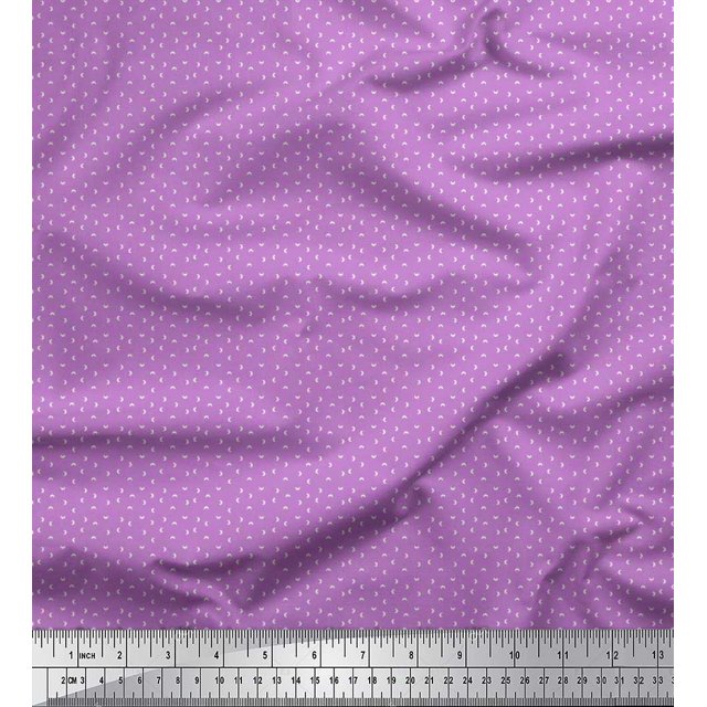 Soimoi Poly Georgette Fabric Crescent Moon Shirting Printed Fabric 1 Yard 52 Inch Wide