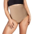 thumbnail image 1 of 4 Packs Womens Underwear High Waisted Shaping Briefs Panties for Women XXXXL Beige, 1 of 3