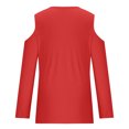 thumbnail image 5 of Yuyuzo Womens Tunic Tops Cold Shoulder Long Sleeve Shirts Loose Solid Color Lightweight Tee Tops, 5 of 5