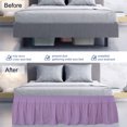 thumbnail image 3 of PiccoCasa Polyester Brushed Bed Skirt with Elastic Dust Ruffles 16" Drop, King Light Purple, 3 of 9