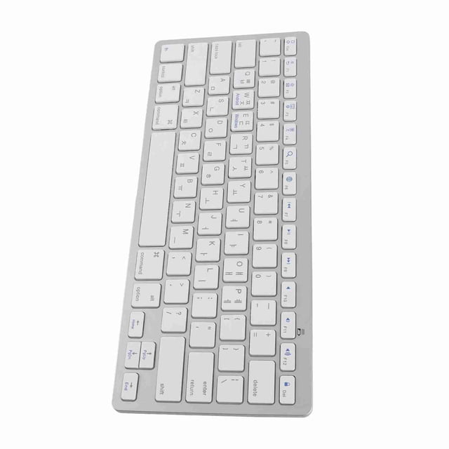Keyboard Bilingual Super Slim Cordless Keyboard Comfortable for PC Laptop Tablet User Friendly Ergonomic Design Silver