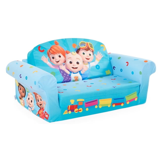 Marshmallow Furniture 2-in-1 Flip-Open Compressed Kids Couch, Cocomelon