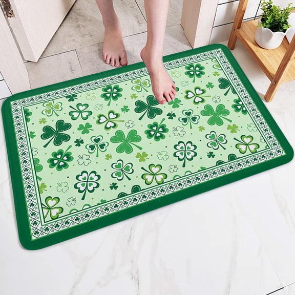 BAOPAI Tapis de Porte de la Saint-Patrick avec Endos Antidérapant, Polyester Durable pour Entrée et Véranda, Design Irlandais Festif pour Célébration des Fêtes