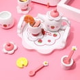 thumbnail image 2 of Wooden Tea Set Kitchen Tea Ware Teapot Tea Cup Toys Children Pretend Play Afternoon Tea Game Toys Gifts, 2 of 6