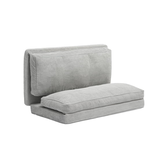 Canapé-lit pliant KFFKFF, canapé-lit pliable 3 en 1 avec housse lavable, fauteuil-lit convertible en mousse à mémoire de forme haute densité 25D, canapé-lit futon, gris clair (double)