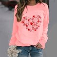 thumbnail image 1 of Styesk Chandails à Manches Longues pour Femmes, Imprimé de Cœur, Hauts de Sortie, T-Shirts Confortables et Doux à Col Rond, Chandail à Enfiler, Mode, Ample, Léger, Chandail en Molleton, Graphique de la Saint-Valentin, Hauts Décontractés, 1 of 3