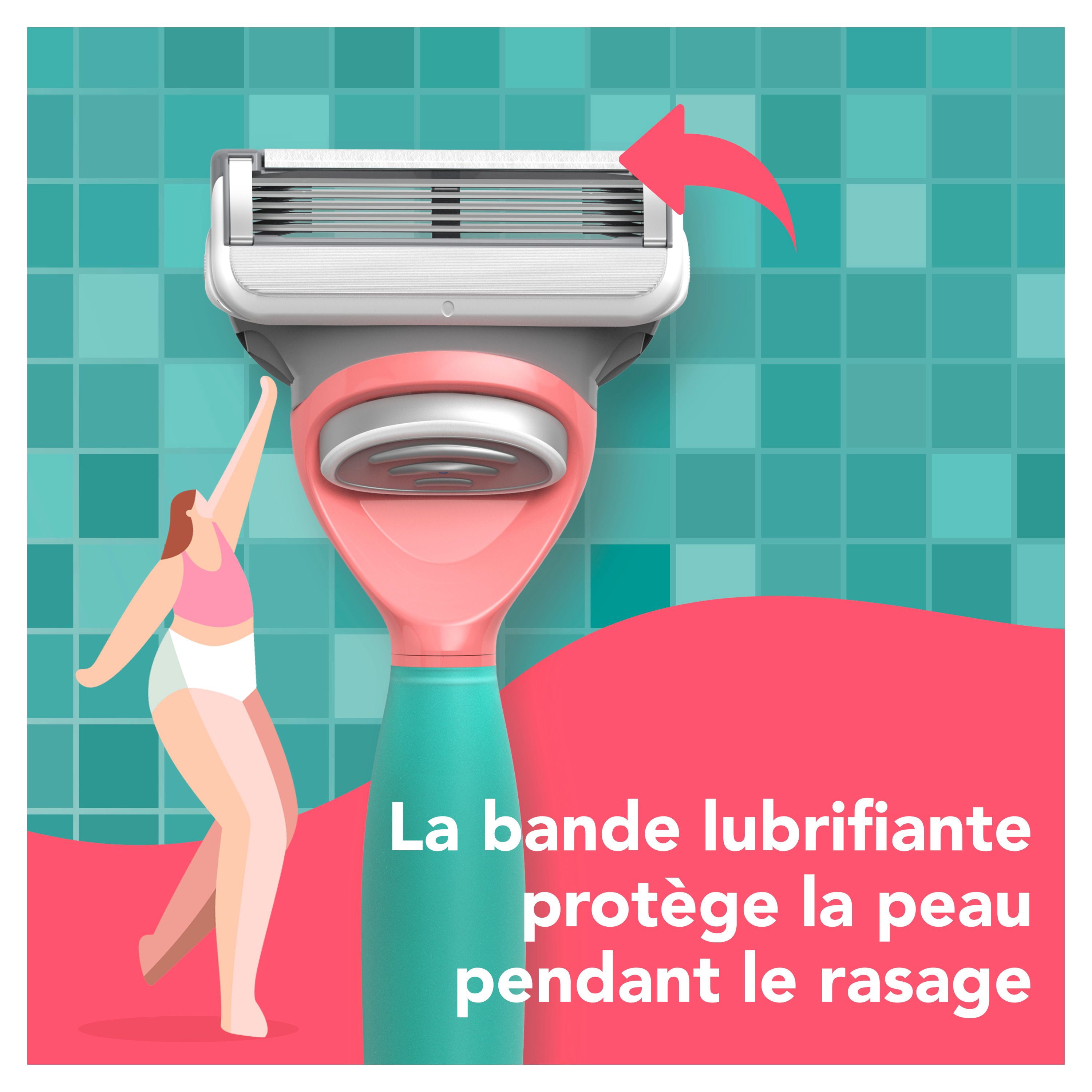 joy Rasoir pour Femmes Qui Change de Couleur, Trousse de Rasage avec 1 Manche + 2 Cartouches de Lames