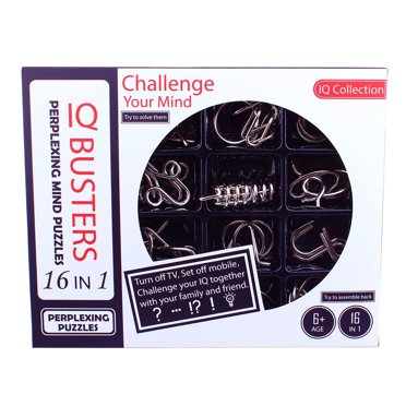 Estbridge Ensemble de 16 Casse-Tête en Métal, Différentes Formes, Améliore la Logique et la Pensée, Jouets de Verrouillage
