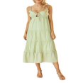 thumbnail image 1 of Solid Spaghetti Strap Midi Cami Dress for Women - Perfect for Parties and Beach, 1 of 9