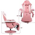 thumbnail image 2 of Goplus Fauteuil de Massage de Jeu Inclinable Chaise de Course Pivotante avec Porte-Gobelet et Oreiller Rose, 2 of 10