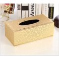 thumbnail image 1 of ORUYROP Leather Tissue Box Holder-Waterproof Rectangular Tissue Box Cover Vintage Napkin Paper Holder for Home,Office&Car Decor (Gold), 1 of 1