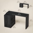 thumbnail image 3 of HOMCOM L Shaped Computer Desk with 3 Drawers Black Wood Grain, 3 of 10