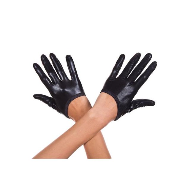 Music Legs 484-BLACK Gants de Look Humide Court&44; Noir