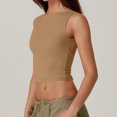 thumbnail image 3 of Yuyuzo Tank Tops for Women Crew Neck Sleeveless Basic Tank Tops Seamless Backless Solid Color Crop Shirts, 3 of 6