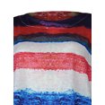 thumbnail image 4 of Innerwin Hauts à Rayures T-Shirt Femme Tenue d'Intérieur Manches Courtes T-Shirt Ample Rouge P, 4 of 8