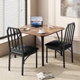thumbnail image 1 of BeesClover Dining Table Set for 2, Kitchen Table and Chairs with Chamfer Design, 3 Piece Dining Room Set with Cushion Seats for Small Spaces, Home Kitchen, Apartment, 1 of 7