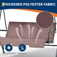 thumbnail image 3 of 3-Seat Outdoor Porch Swing Chair – Adjustable Waterproof Canopy, Heavy-Duty Steel Frame, UV-Resistant Cushions, 500 lbs Capacity Glider – Patio, Garden, Backyard, Balcony – Dark Brown, 3 of 7