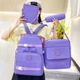 thumbnail image 3 of Canvas Backpack Set for School & College | 4-Piece Large Capacity | Includes Shoulder Bag, Pencil Case, Tutoring Bag | Ergonomic Design, Durable Zipper, Breathable Material | Fits Laptop & Books |, 3 of 3