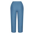 thumbnail image 5 of RXIRUCGD Women's Summer Comfortable Loose Wide Legged Fashion Solid Color Capris, Blue, Size: XL, 5 of 5