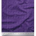 thumbnail image 1 of Soimoi Blue Silk Fabric Stripe & Alphabet V Text Decor Fabric Printed Yard 42 Inch Wide, 1 of 5