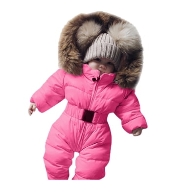 Kcodviy Baby Romper Outerwear Snowsuit Snow Pants 5T Girls Coat infant Jumpsuit Snow Gear for Boys Hooded Jacket Warm Girls Snow Pants Small Coat&Jacket