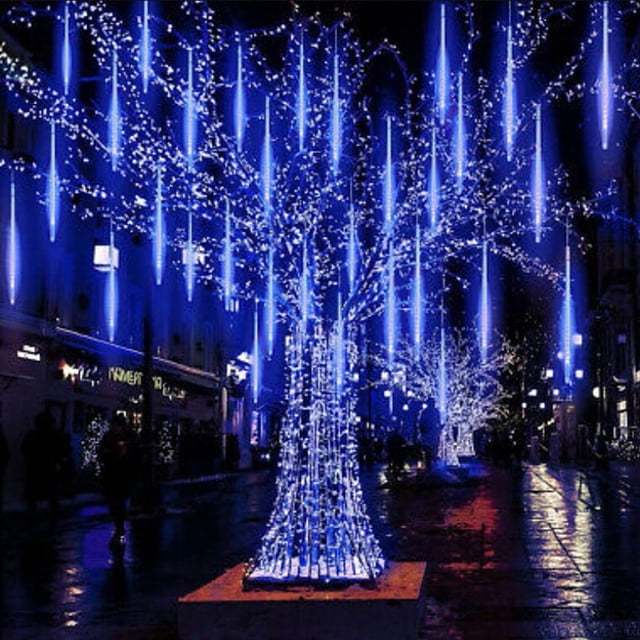 Agiferg 30CM Party LED Lights Shower Rain Snowfalls Christmas Tree Garden Outdoor