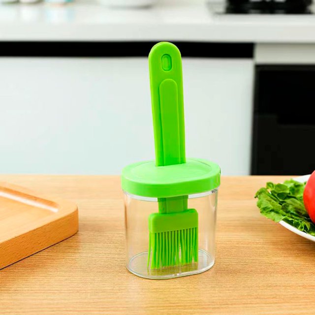 1PC Tin Foil Roll Integrated Oil Brush Oil Bottle Oil Filling Bottle With Silicone Brush Two In One Silicone Measurement Filling Bottle For Kitchen Cooking Frying Baking Grilling Pancakes