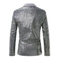 thumbnail image 3 of Silver Man Work Office Formal Prom Party Evening Gowns Modest Jacket Blazer Outfits for Mens Colorful Sequin Sparkly Dance Costumes Cosplay Fall Winter 2025 L, 3 of 4