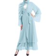 thumbnail image 3 of Abayas Robe Musulmane pour Femmes à Manches Longues Abaya Islamique Aïd Dubaï Caftan Robes Moyen-Orient Robe de Prière Robe en Mousseline, 3 of 7