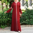 thumbnail image 1 of Babysbule Liquidation Robes pour Femmes Dames Abaya Musulmane à Imprimé Floral Kaftan Vintage Islamique Robe Longue Robe Maxi, 1 of 7