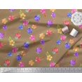 thumbnail image 2 of Soimoi Poly Georgette Tissu Point, Feuilles & Pervenche Floral Tissu Imprimé 1 Yard 52 Inch Wide, 2 of 3