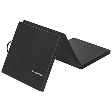 BalanceFrom 6ft x 2ft x 2in 3-Panel All-Purpose Folding Gymnastics Mat, Black