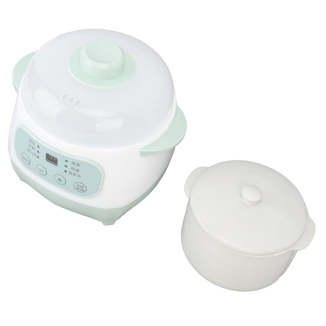 200W 1L Electric Ceramic Slow Cooker, Electric Stewing Pot Multiple Function Timer For Home Use With Timing Uniform Heating Cooking