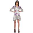 thumbnail image 1 of Moomaya Printed Ruffle Style Above Knee Length Bridesmaid Robe Rayon Bathrobes, 1 of 5