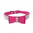 thumbnail image 1 of Pet Dog Leather Rhinestones Bow Knot Collar Crystals Bling Diamonds for Small Medium Large Dogs, 1 of 10