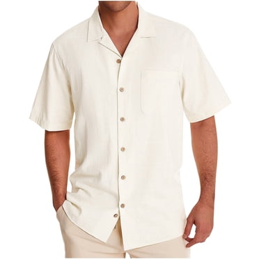 Fankiway Man'S Summer British Short Sleeved Cardigan Fashion Turn-Down Collar Loose Solid Color Shirt Jacket Mens Shirts Short Sleeve Casual Lapel Collared Shirt